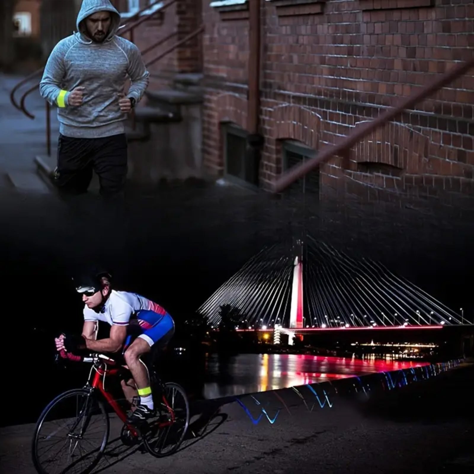 0.9m Bike Chain with Combination Lock Padlock, Cycle Lights & 4pc Hi Vis Safety Bands