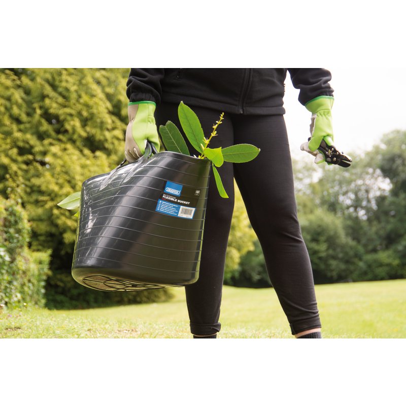 Draper Multi-Purpose Flexible Bucket, 42L Capacity, Black 43475
