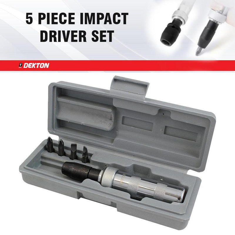 5 Piece 1/2" Drive Hand Impact Driver Set with Case - tooltime.co.uk