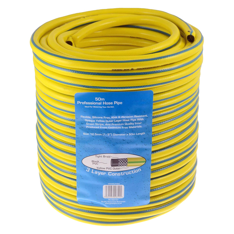 Heavy Duty Reinforced Garden Hose Pipe | 15m-50m Hosepipe | Connectors and Guide also available