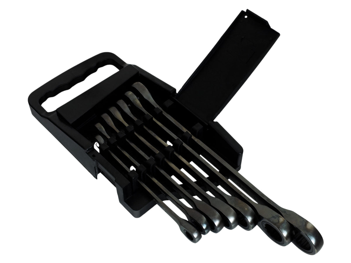 Draper 51178 Black 7pc Hi-Torq Metric Ratcheting Combination Spanner Set