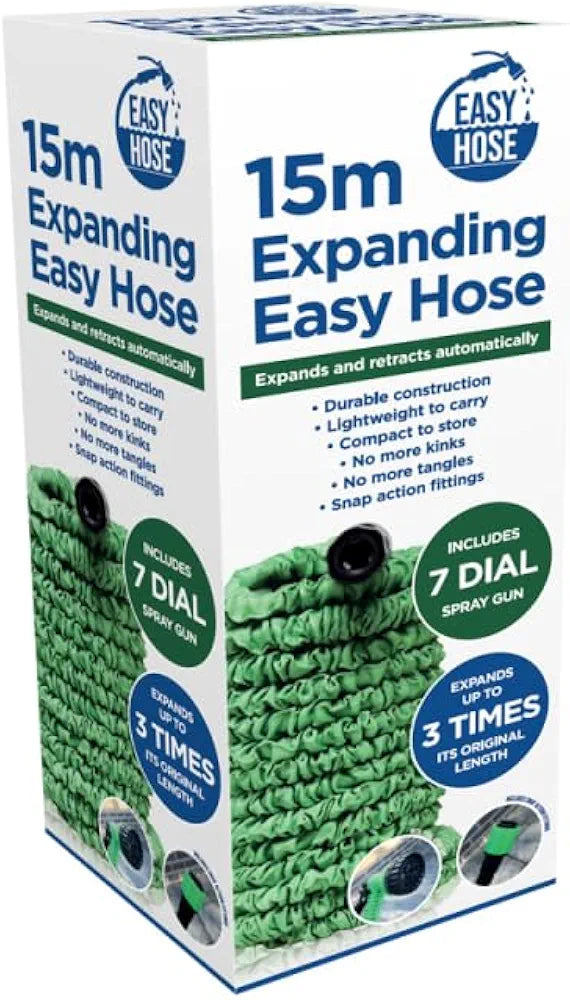 Expandable Garden Hose 50ft Hose Pipe Expandable with 3/4", 1/2" Fittings, Anti-Leakage - Flexible Expanding Hose with 7 Function Spray Nozzle