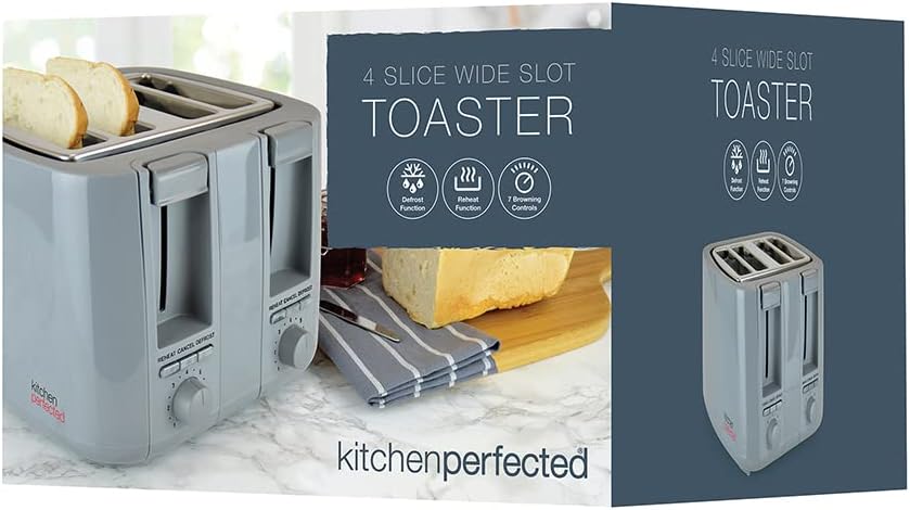 Grey Cordless 1.7L Electric Kettle & 4 Slice Toaster Set