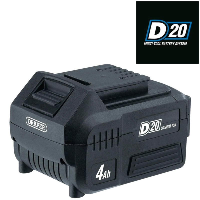 Draper D20 Li-ion Battery 20V 4.0AH | Interchangeable Battery for Cordless Power Tools
