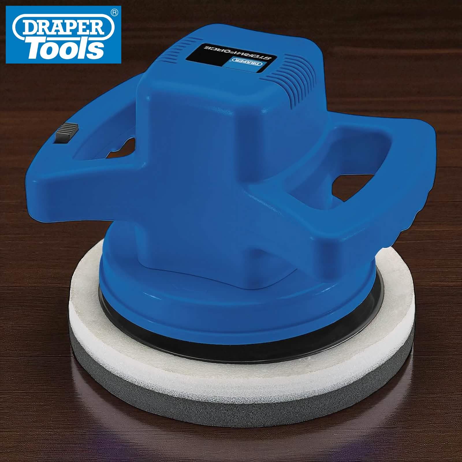 Electric Buffer Car Valeting Polisher Polishing Machine Draper + 4 Bonnets