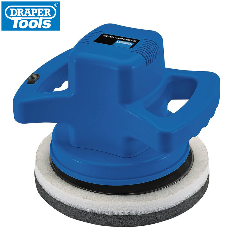 Electric Buffer Car Valeting Polisher Polishing Machine Draper + 4 Bonnets