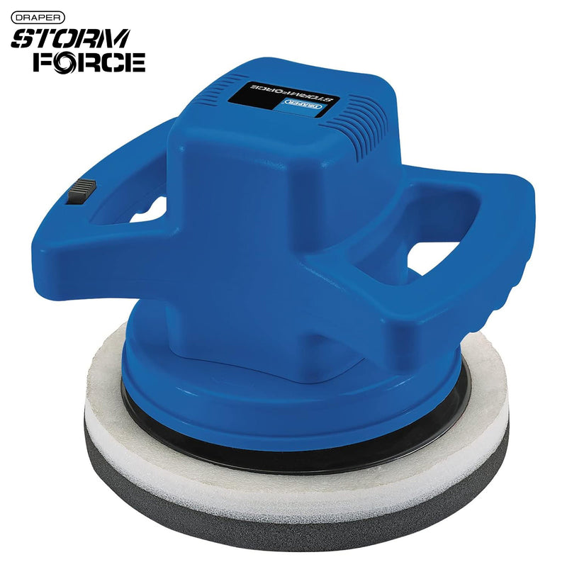 Electric Buffer Car Valeting Polisher Polishing Machine Draper + 4 Bonnets