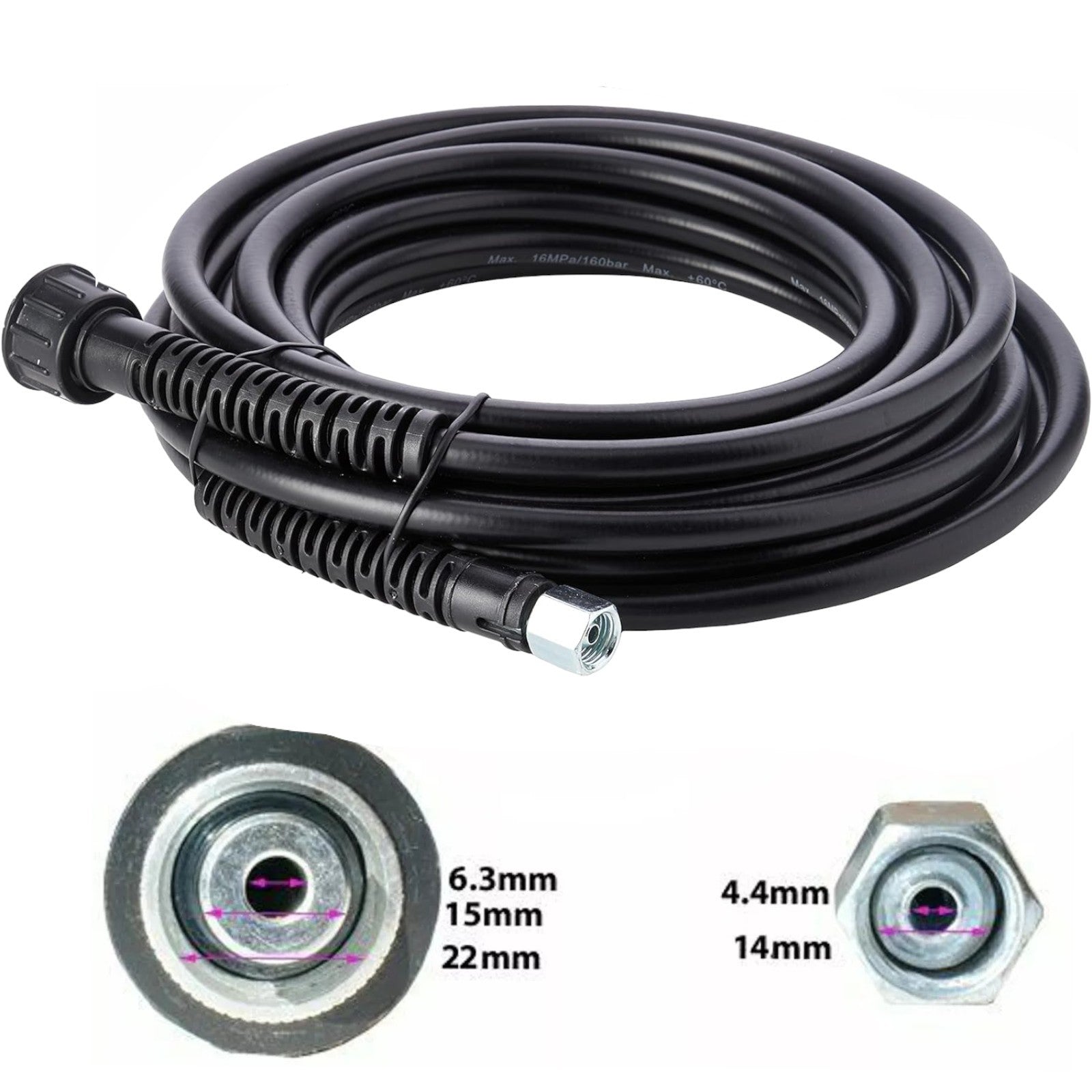 5 Metre Kink Resistant Jet Power Washer High Pressure Hose
