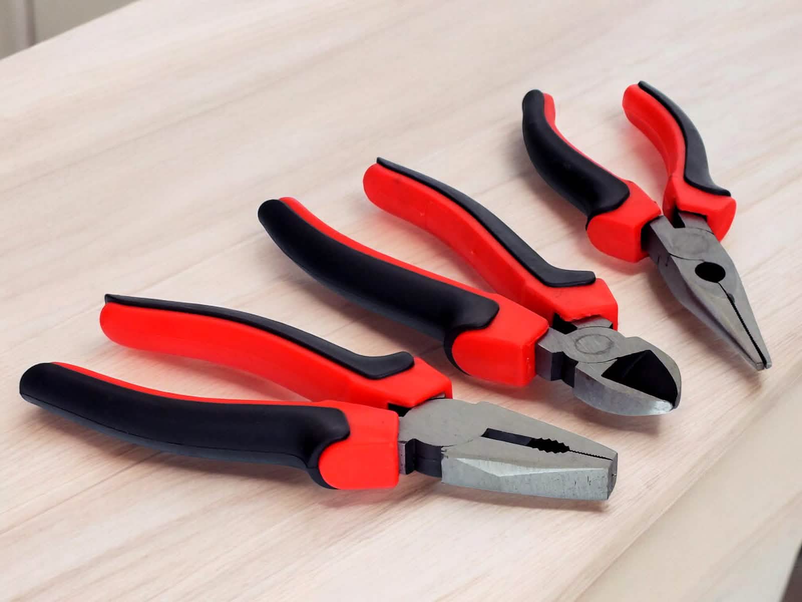 Voche 6" Pliers 3pc Set 150mm Heavy Duty Combination Long Nose & Side Cutting