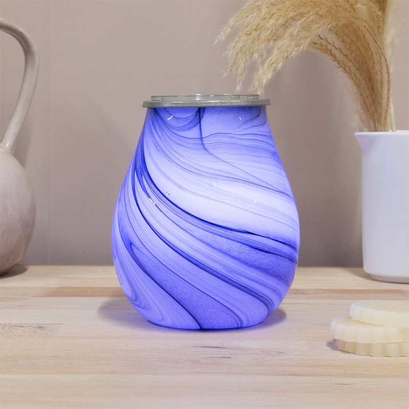 Marble Wax Tart Melt Warmer Oil Burner Aroma Diffuser Lamp Colour Changing LEDs