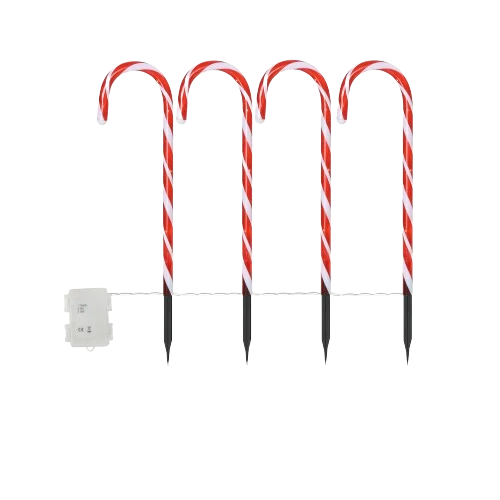 4PC LED Candy Cane Lights Indoor Outdoor Battery Powered
