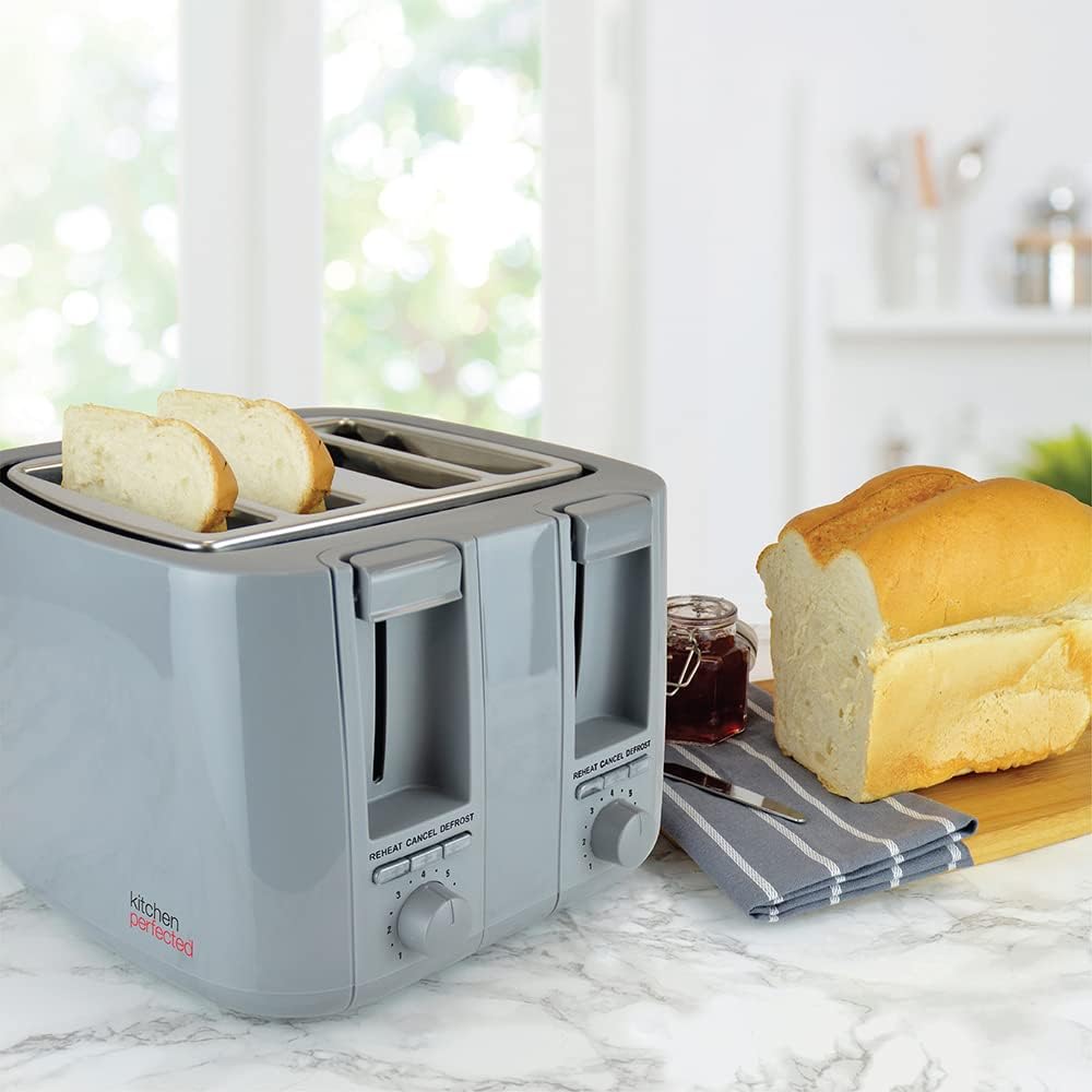 Grey Cordless 1.7L Electric Kettle & 4 Slice Toaster Set