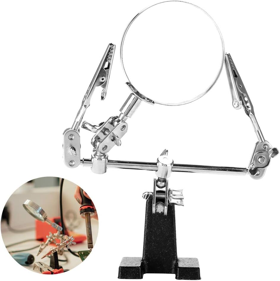 Helping Hands Magnifier Glass Soldering Electronics Hobby Silverline 633830