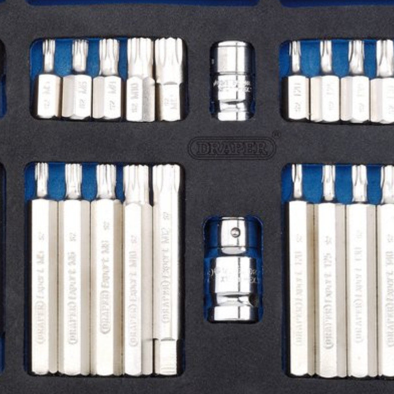 Draper Power Impact Bit Set Hex Spline Torx Eva Insert Tray 40PC 63515