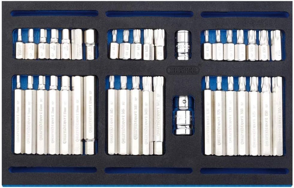 Draper Power Impact Bit Set Hex Spline Torx Eva Insert Tray 40PC 63515