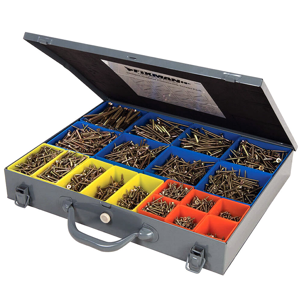 Goldstar 3400pc Countersink Wood Screws with Case Assorted PZD Pozidriv Countersunk Screws