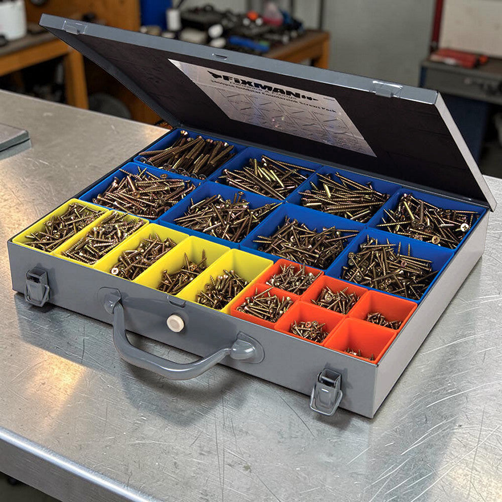 Goldstar 3400pc Countersink Wood Screws with Case Assorted PZD Pozidriv Countersunk Screws