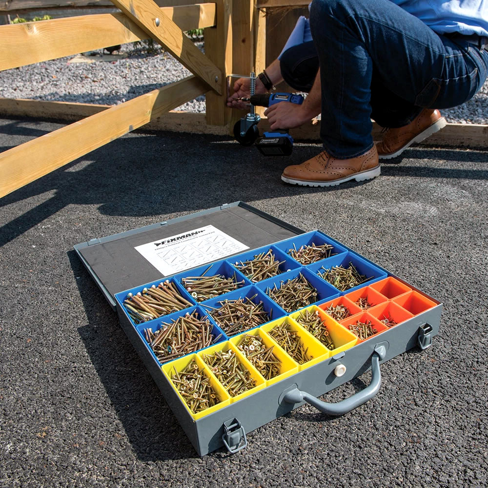 Goldstar 3400pc Countersink Wood Screws with Case Assorted PZD Pozidriv Countersunk Screws