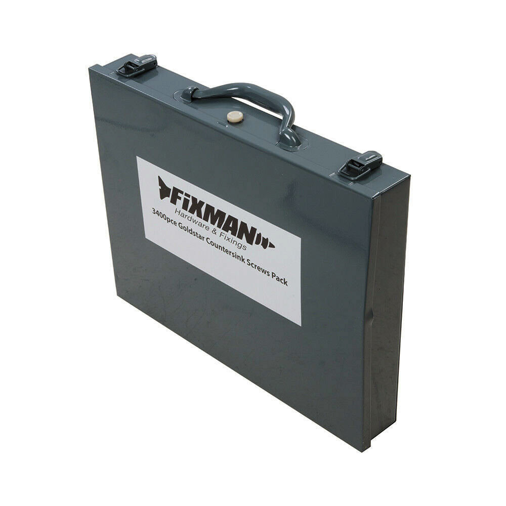 Goldstar 3400pc Countersink Wood Screws with Case Assorted PZD Pozidriv Countersunk Screws