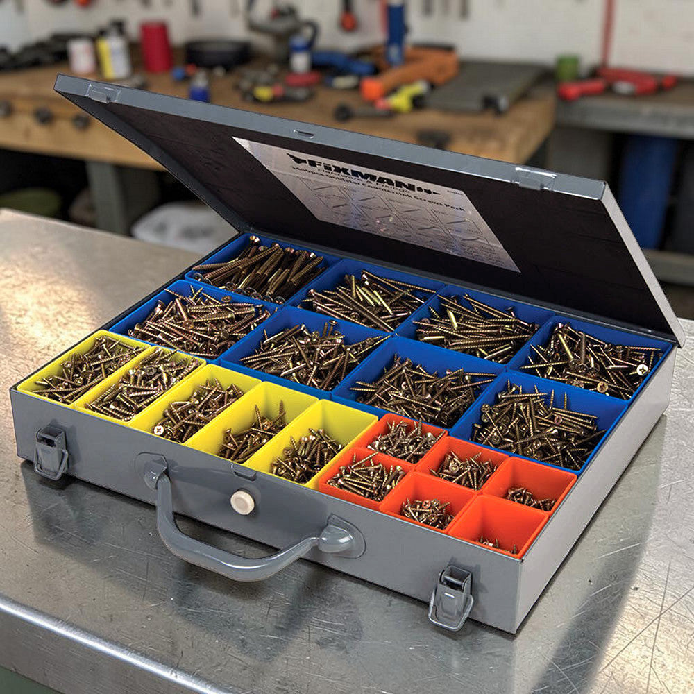 Goldstar 3400pc Countersink Wood Screws with Case Assorted PZD Pozidriv Countersunk Screws