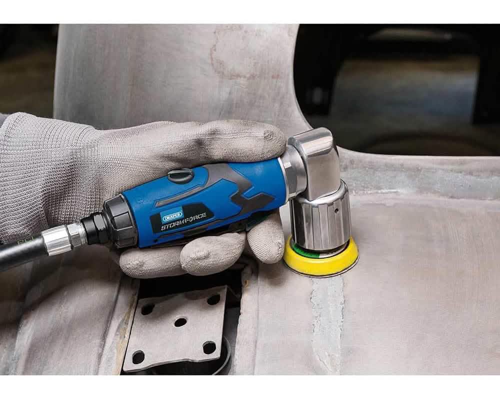 Draper 65059 Storm Force 50mm Mini Air Sander plus 10pc Sanding DIscs