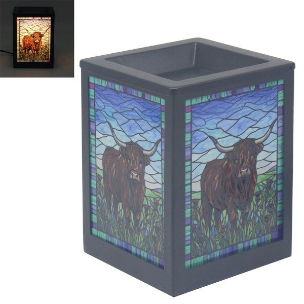 Stained Glass Aroma Lamp Highland Cow