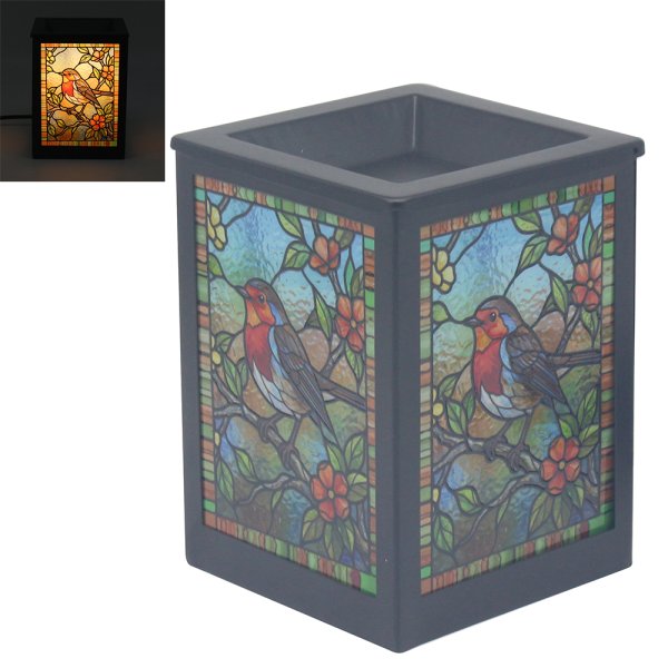 Stained Glass Aroma Lamp Robin