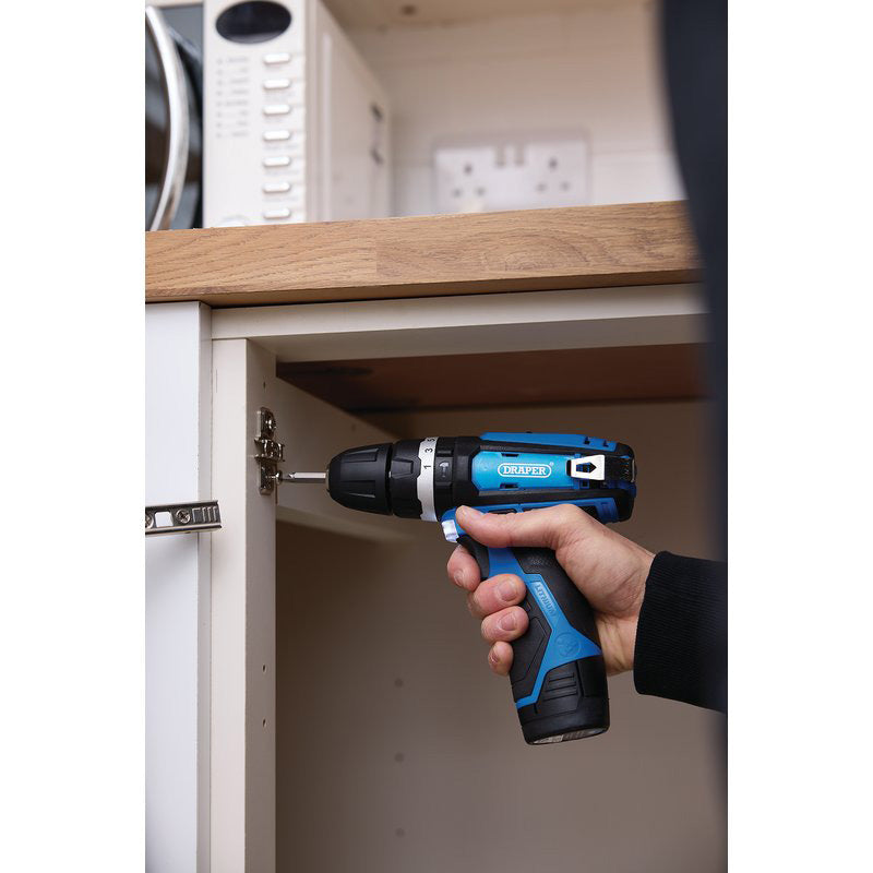 Draper 70256 12V Cordless Combi Drill Driver | Includes Li-ion Battery, Charger and Case