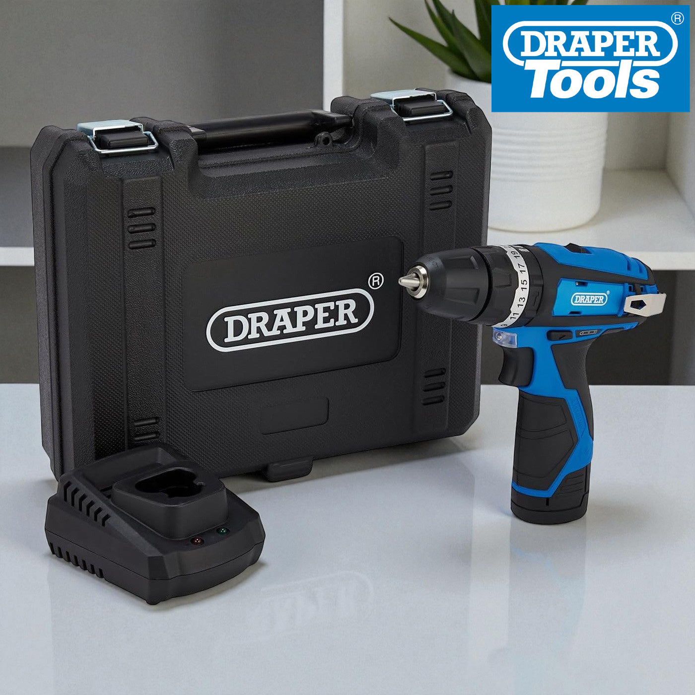 Draper 70256 12V Cordless Combi Drill Driver | Includes Li-ion Battery, Charger and Case