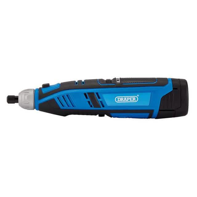 Draper 12V Cordless Rotary Multi Tool with 266pc Accessories | Includes Lithium-Ion Battery, Fast Charger and Case