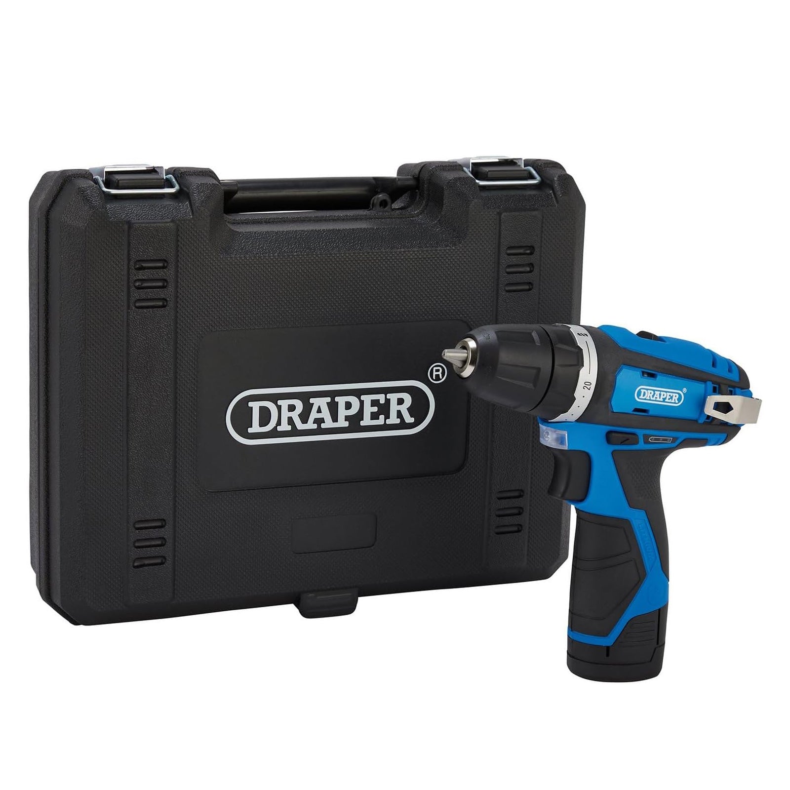 Draper 70328 Cordless Drill Driver | Includes 12V Li-ion Battery, Fast Charger & Case