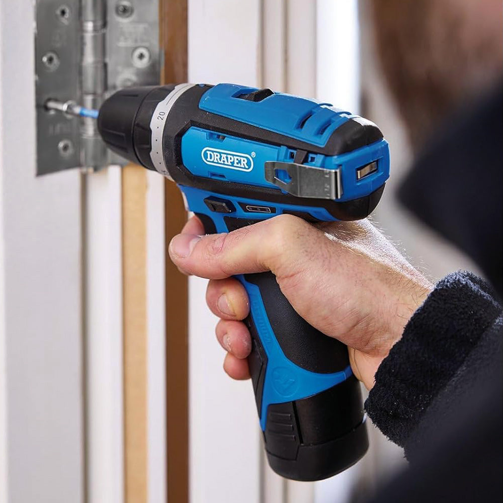 Draper 70328 Cordless Drill Driver | Includes 12V Li-ion Battery, Fast Charger & Case