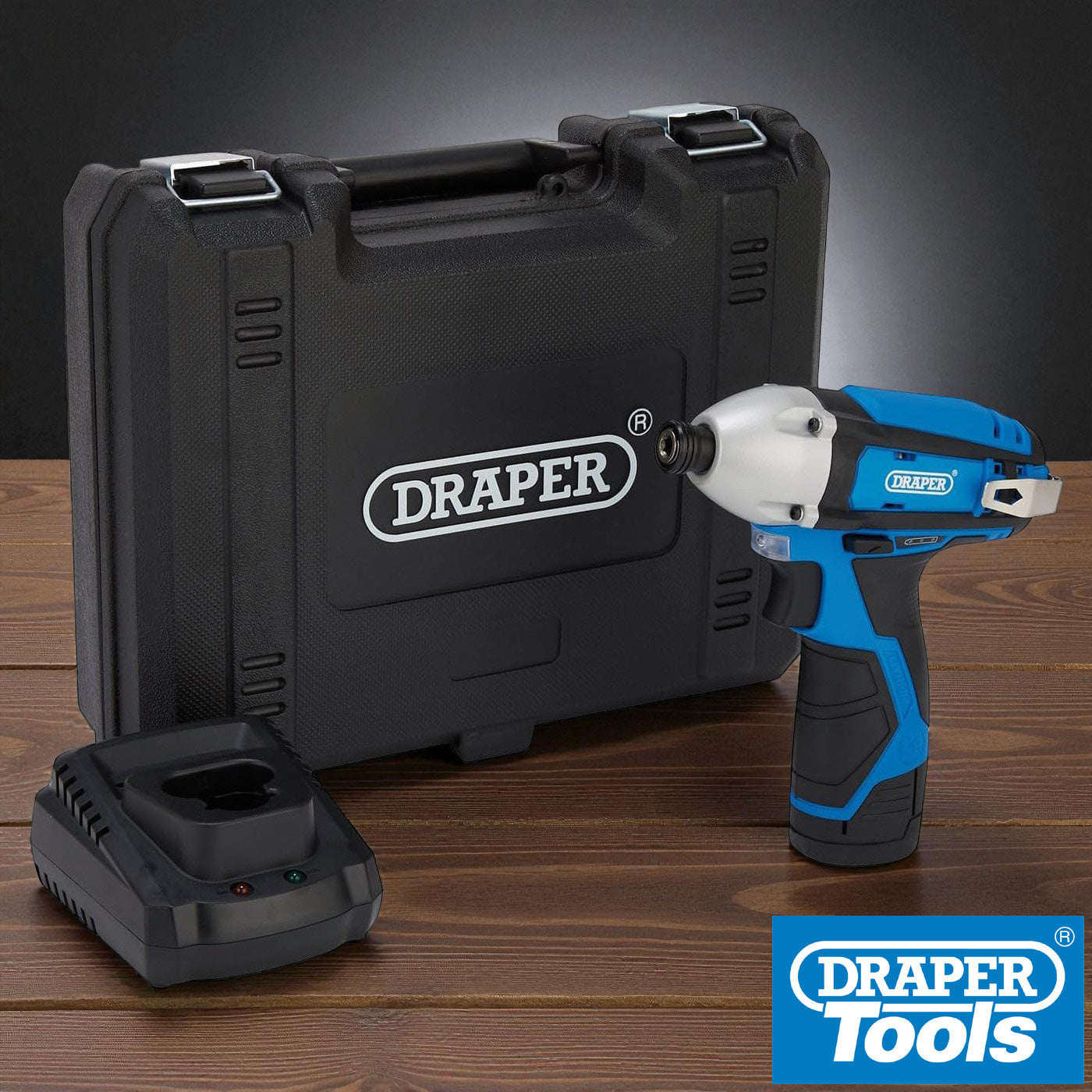 Draper 70332 12V Cordless Impact Driver | Li-ion Battery, Fast Charger & Case