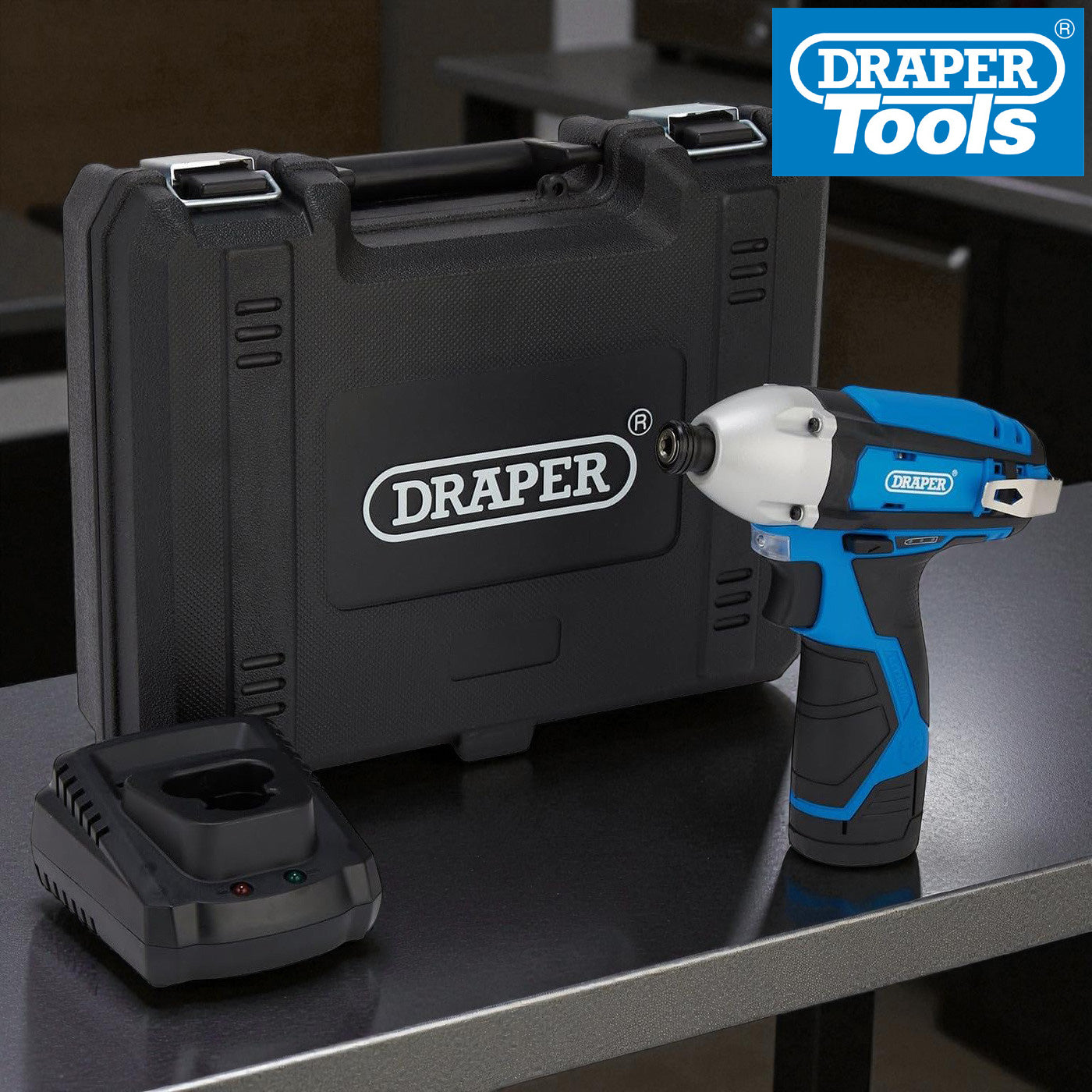 Draper 70332 12V Cordless Impact Driver | Li-ion Battery, Fast Charger & Case