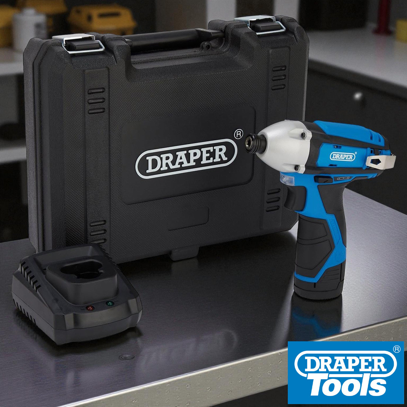 Draper 70332 12V Cordless Impact Driver | Li-ion Battery, Fast Charger & Case