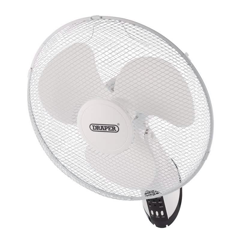 Draper Oscillating Wall Mounted Fan With Remote Control, 16", 3 Speed Dr-70975
