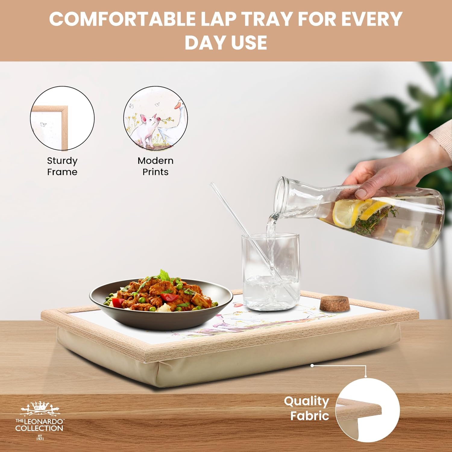 Pig & Duck Lap Tray Cushioned Laptop Tray Padded Beanbag Base TV Dinners Bed