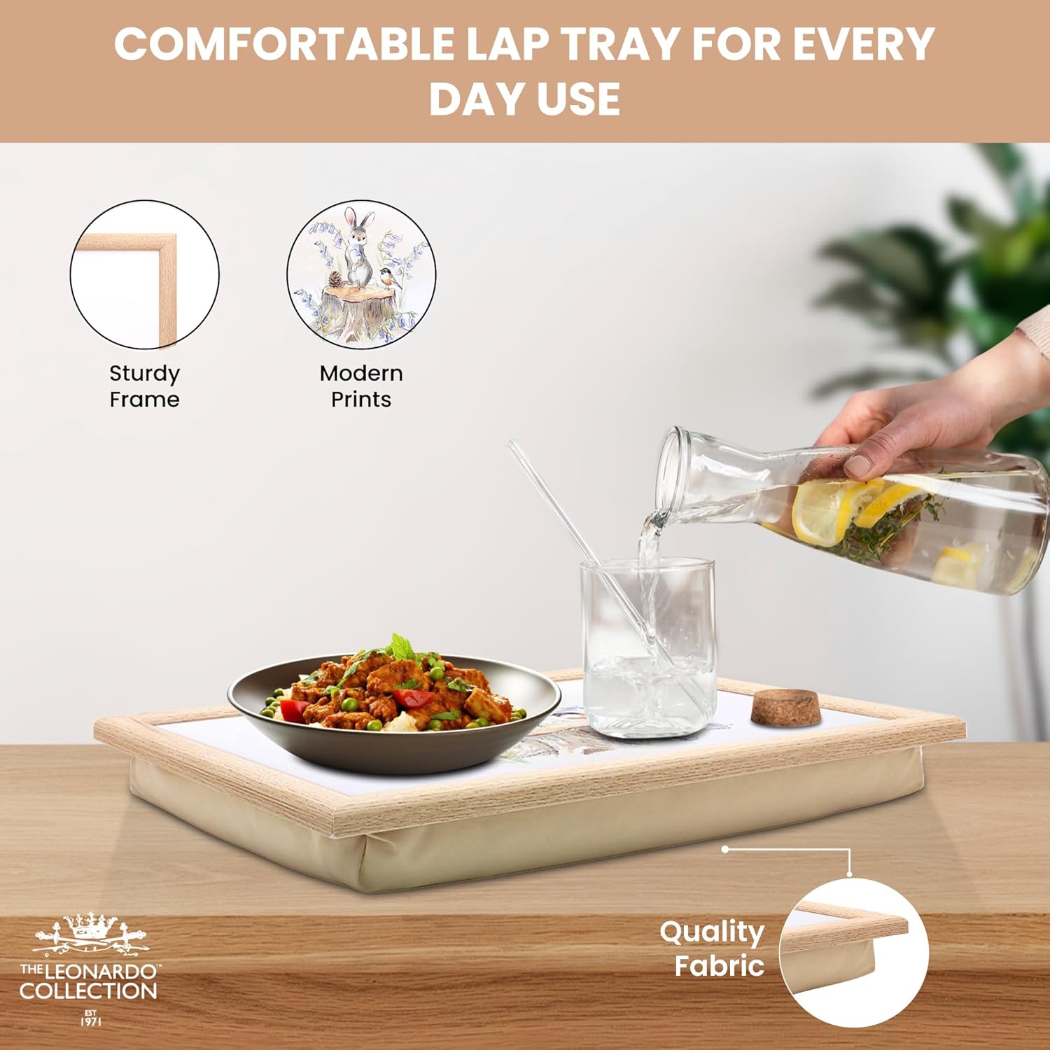 Hare & Bird Lap Tray Cushioned Laptop Tray Padded Beanbag Base TV Dinners Bed