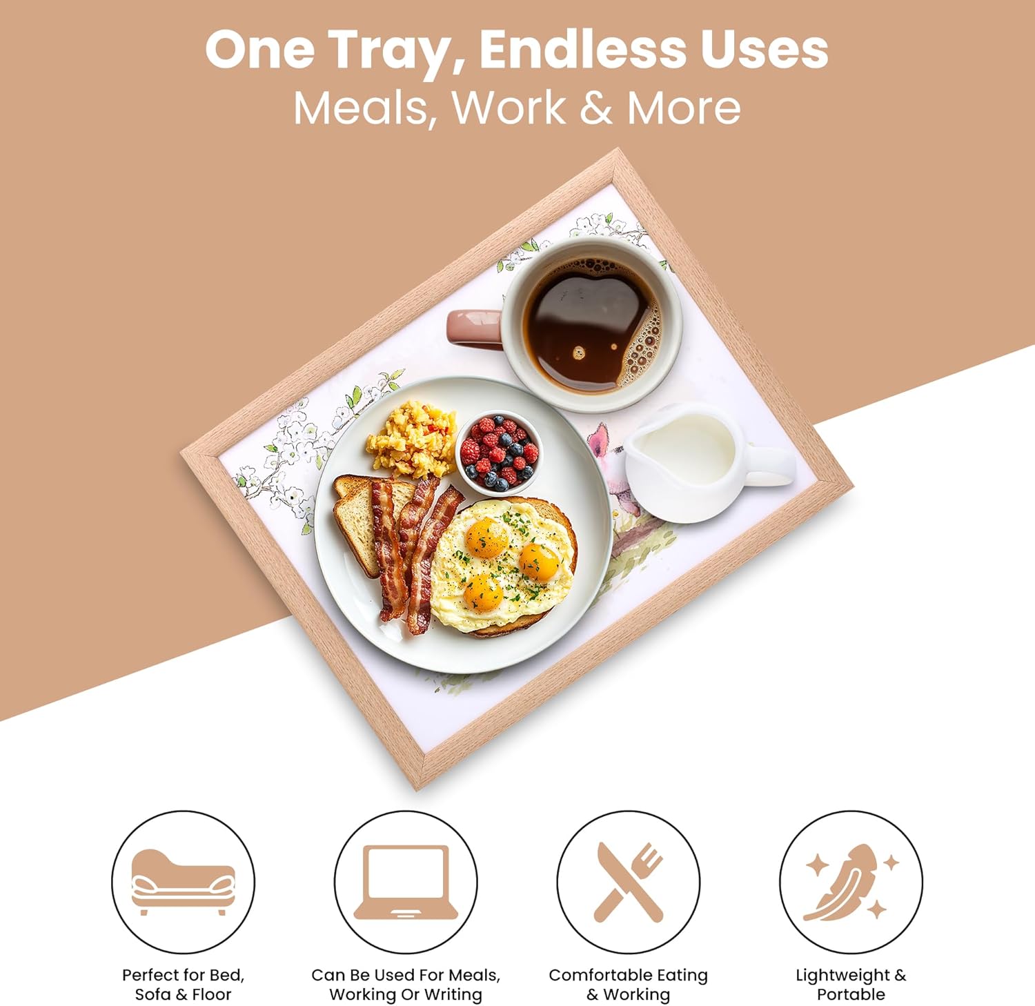 Lamb & Piglet Lap Tray Cushioned Laptop Tray Padded Beanbag Base TV Dinners Bed