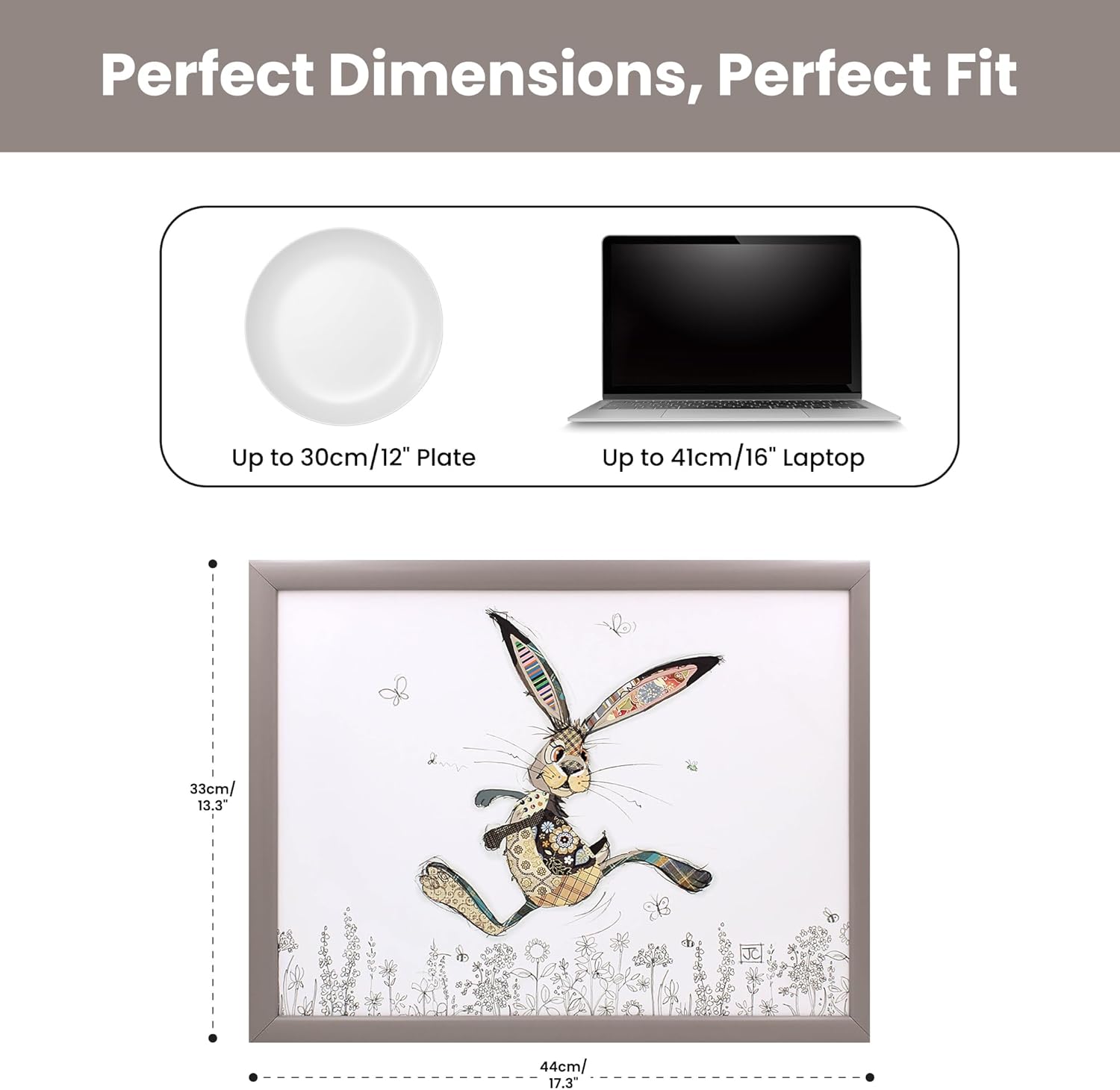 Hesper the Hare Lap Tray Cushioned Laptop Tray with Padded Bean Bag