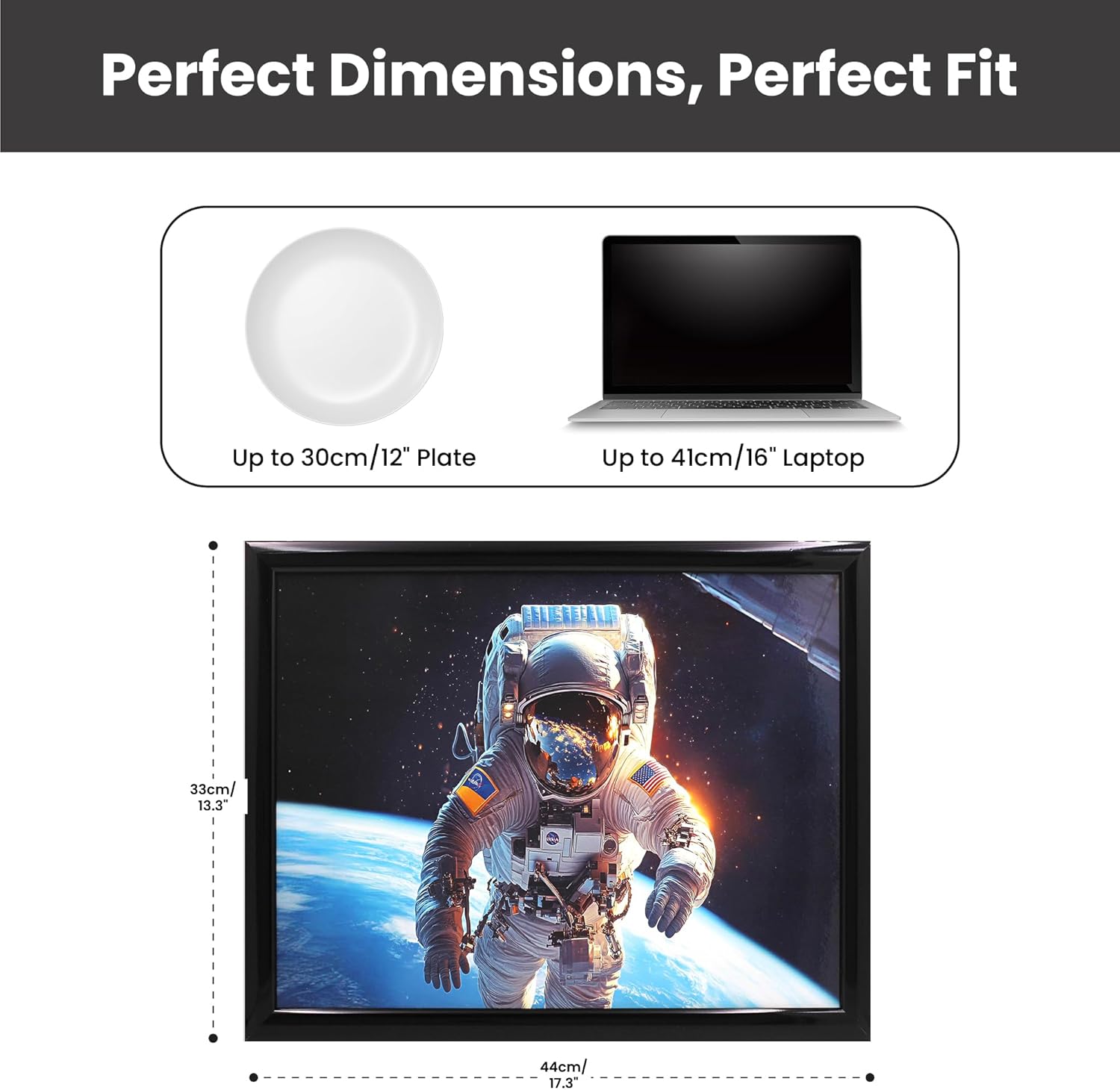 Spaceman Lap Tray Cushioned Astronaut Laptop Tray with Padded Beanbag Base | Ideal for TV Dinners or Bed