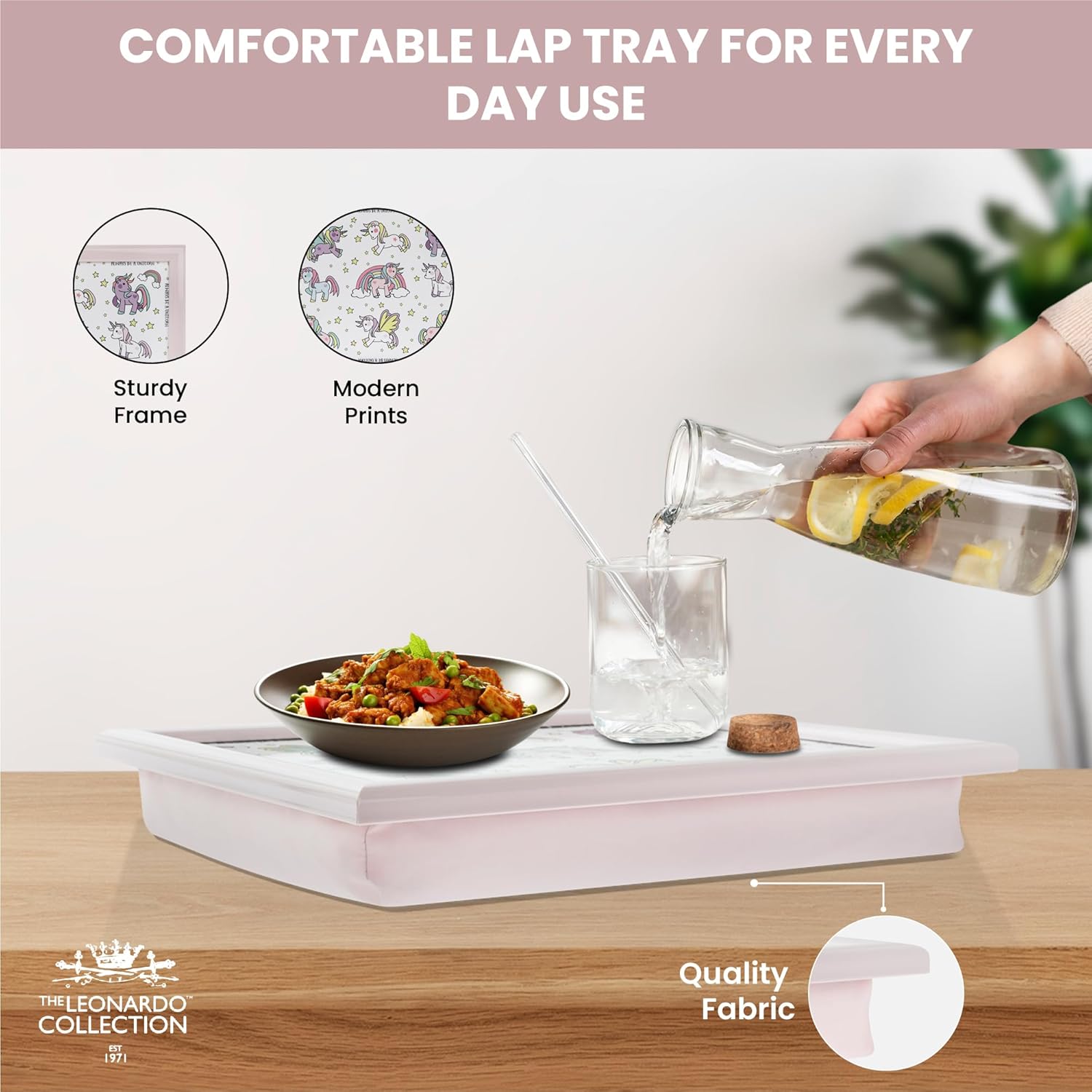 Girls Unicorn Lap Tray Cushioned Laptop Tray with Padded Bean Bag Base