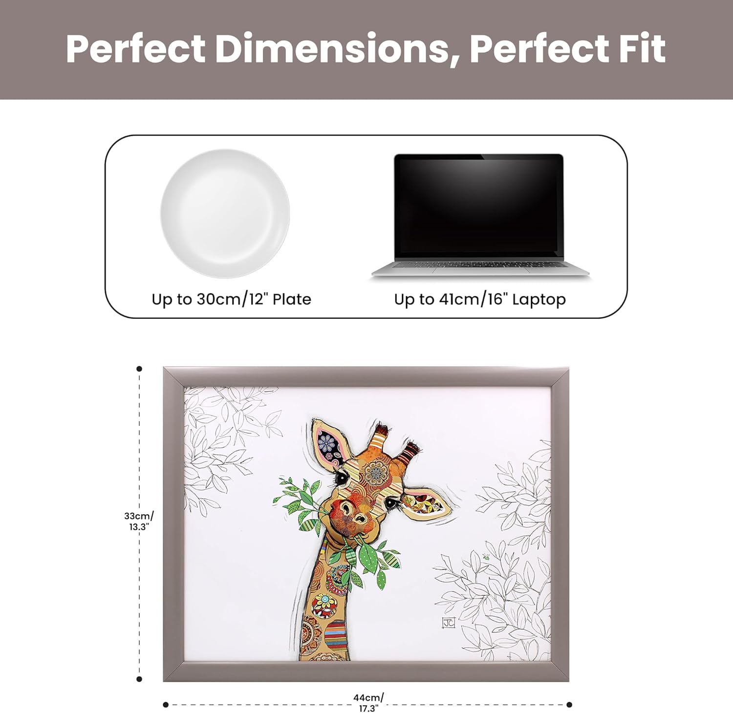 Gina Giraffe Lap Tray Cushioned Laptop Tray with Padded Beanbag Base TV Dinners Bed