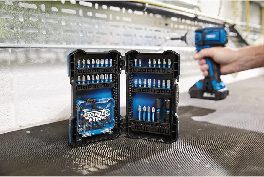 Draper 04932 Impact Rated Screwdriver Bit Set , Blue and Black