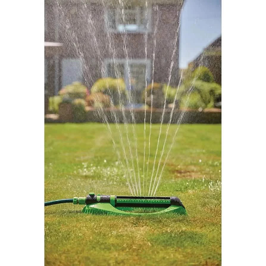 Draper 9-21 Jets Oscillating Sprinkler | 50 to 222m2 Coverage Area | Adjustable Spray Angle | Built-in Flow Control | Lawn Watering Tool | 09957