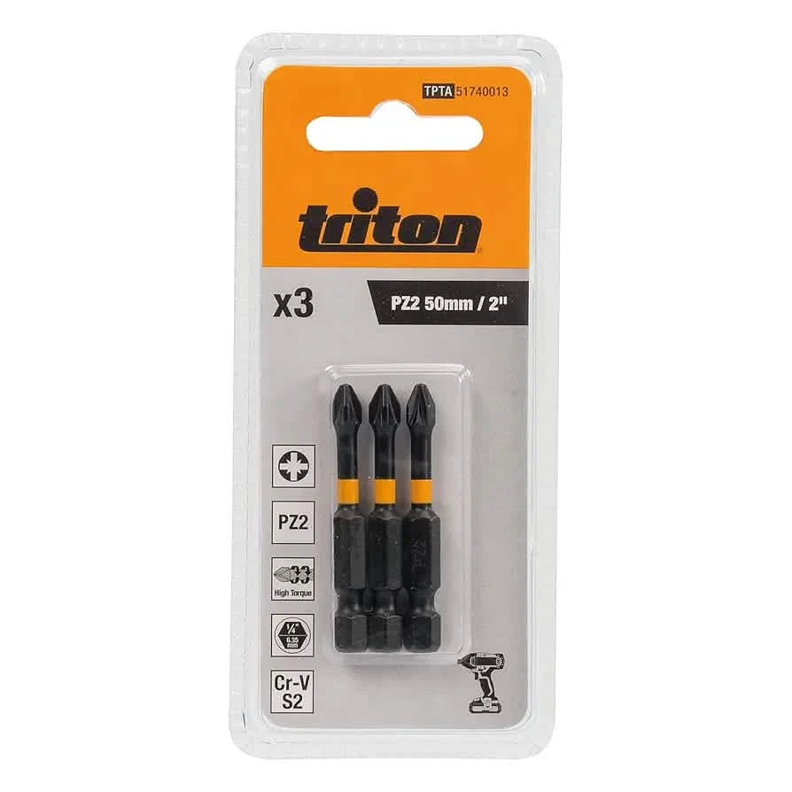 Triton Pozi Screwdriver Impact Bit 3pk PZ2 50mm 