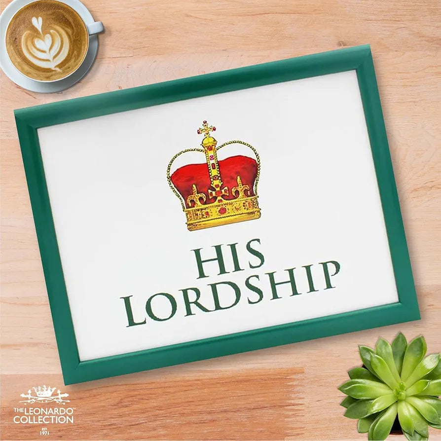 Her Ladyship and His Lordship Lap Tray Serving Set TV Bed Soft Cushioned Padded