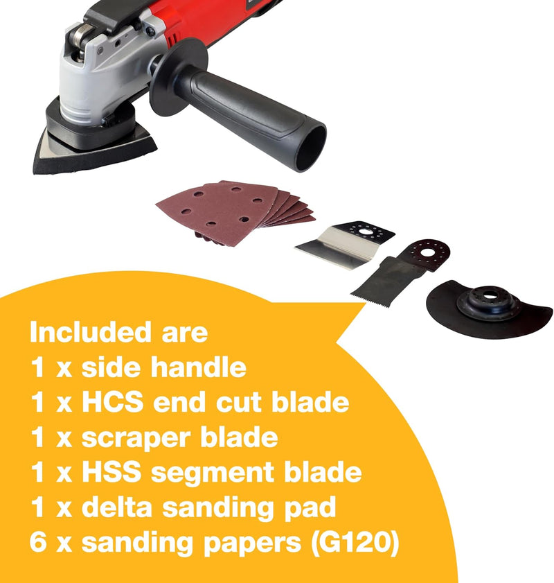 Amtech 300W Oscillating Multi Function Power Tool | Electric Sander Scraper & Sawing Tool with Accessories