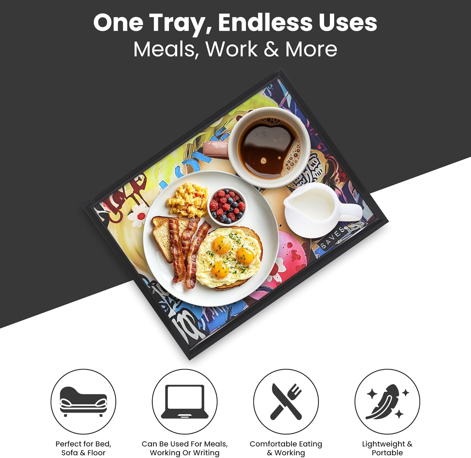 Lap Tray Cushioned Laptop Tray with Padded Bean Bag Base | Blonde Bombshell Urban Street Art