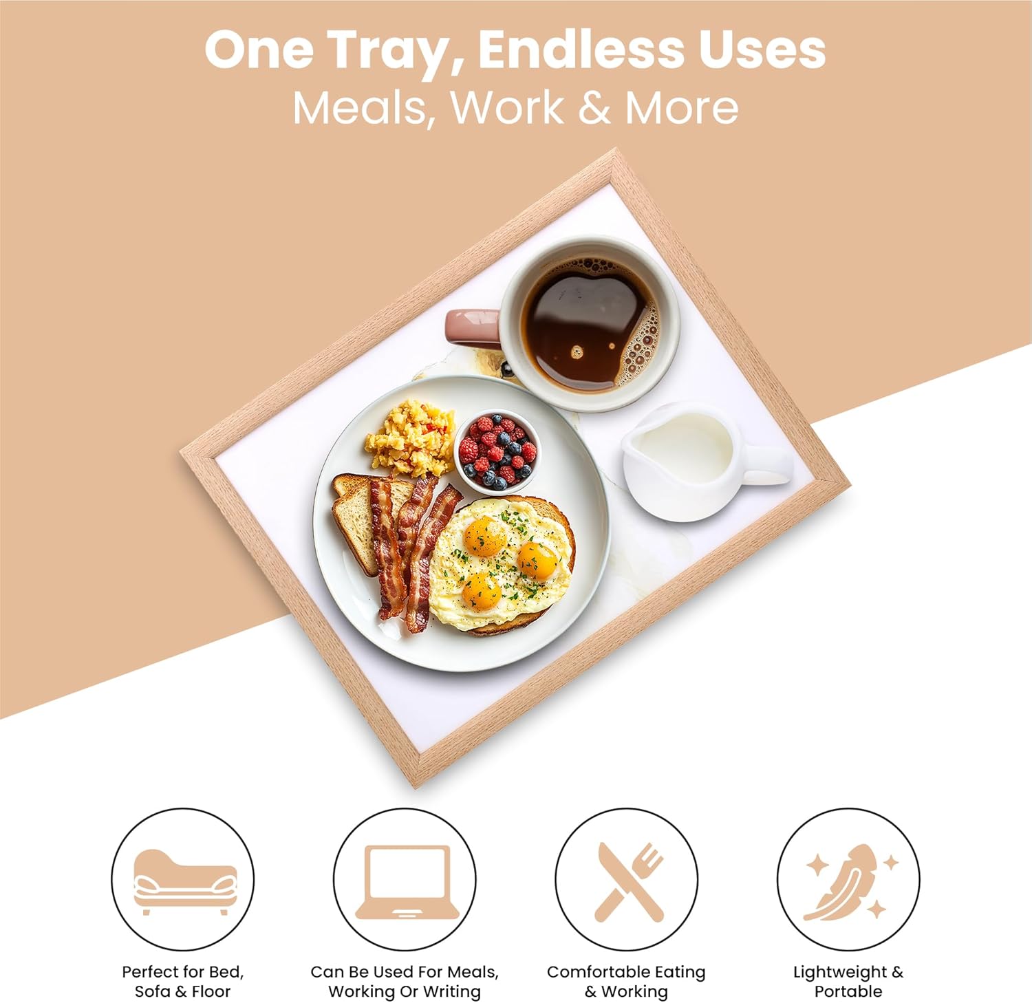 Jack Russell Lap Tray Cushioned Laptop Tray Padded Beanbag Base TV Dinners Bed